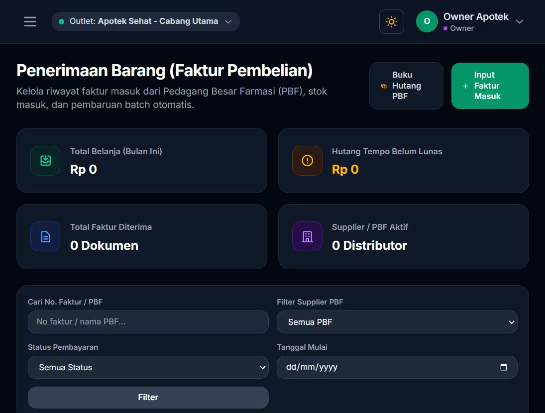 Daftar penerimaan barang